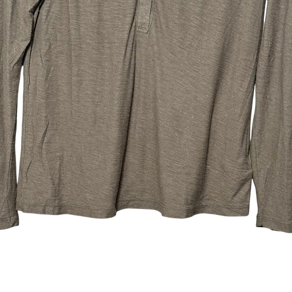 JAMES PERSE Standard Dark charcoal Gray Henley Long Sleeve Slub Jersey Shirt - Picture 5 of 9